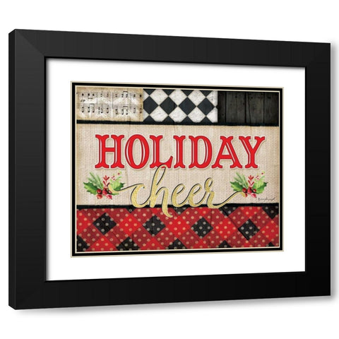 Holiday Cheer Black Modern Wood Framed Art Print with Double Matting by Pugh, Jennifer