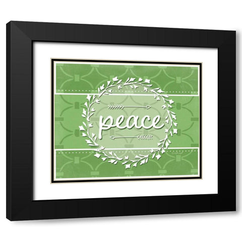 Peace Black Modern Wood Framed Art Print with Double Matting by Pugh, Jennifer