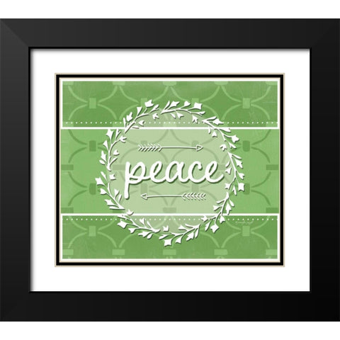 Peace Black Modern Wood Framed Art Print with Double Matting by Pugh, Jennifer