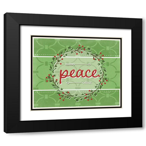 Peace Black Modern Wood Framed Art Print with Double Matting by Pugh, Jennifer