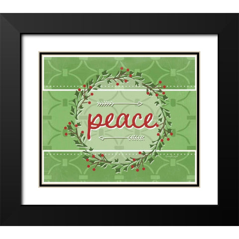 Peace Black Modern Wood Framed Art Print with Double Matting by Pugh, Jennifer