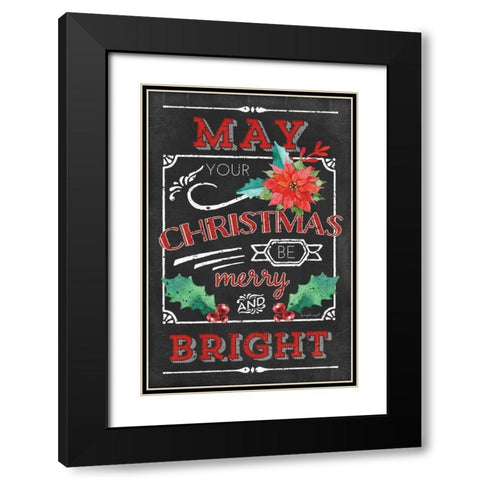 Merry and Bright Black Modern Wood Framed Art Print with Double Matting by Pugh, Jennifer