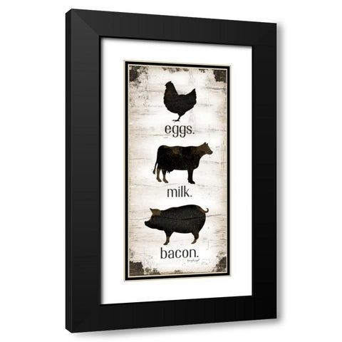 Farmhouse Eggs - Milk - Bacon Black Modern Wood Framed Art Print with Double Matting by Pugh, Jennifer