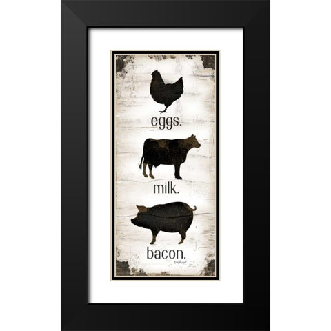 Farmhouse Eggs - Milk - Bacon Black Modern Wood Framed Art Print with Double Matting by Pugh, Jennifer