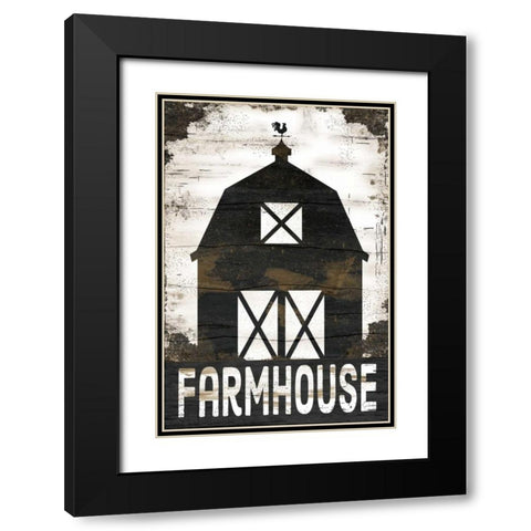 Farmhouse Barn Black Modern Wood Framed Art Print with Double Matting by Pugh, Jennifer