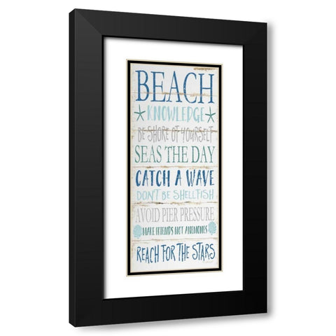 Beach Knowledge Black Modern Wood Framed Art Print with Double Matting by Pugh, Jennifer