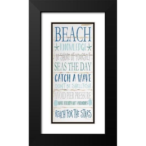 Beach Knowledge Black Modern Wood Framed Art Print with Double Matting by Pugh, Jennifer