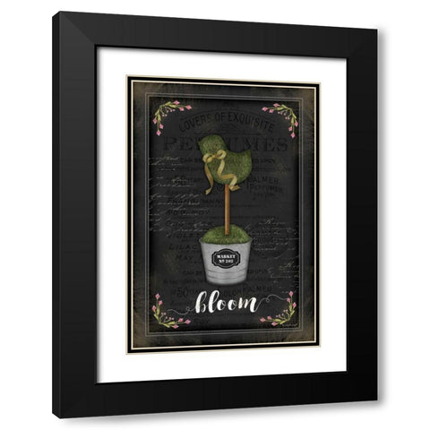 Topiary Chick Black Modern Wood Framed Art Print with Double Matting by Pugh, Jennifer