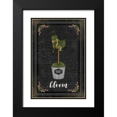 Topiary Chick Black Modern Wood Framed Art Print with Double Matting by Pugh, Jennifer