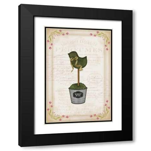 Topiary Chick Black Modern Wood Framed Art Print with Double Matting by Pugh, Jennifer