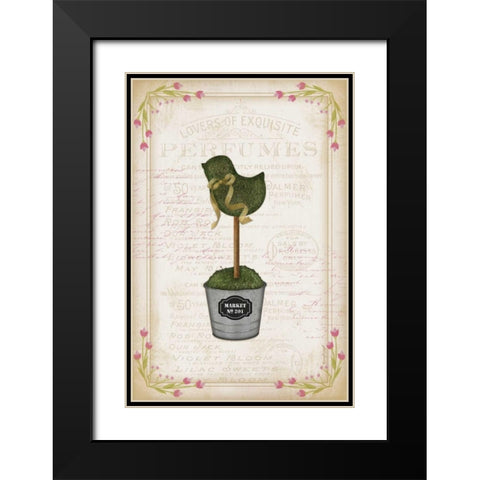 Topiary Chick Black Modern Wood Framed Art Print with Double Matting by Pugh, Jennifer