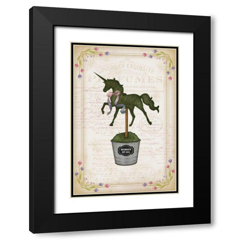 Topiary Unicorn I Black Modern Wood Framed Art Print with Double Matting by Pugh, Jennifer