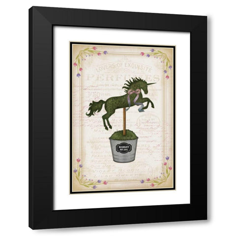 Topiary Unicorn II Black Modern Wood Framed Art Print with Double Matting by Pugh, Jennifer