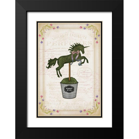 Topiary Unicorn II Black Modern Wood Framed Art Print with Double Matting by Pugh, Jennifer