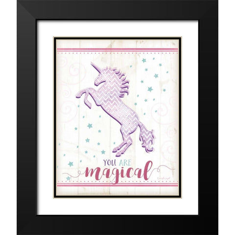 Magical Unicorn Black Modern Wood Framed Art Print with Double Matting by Pugh, Jennifer