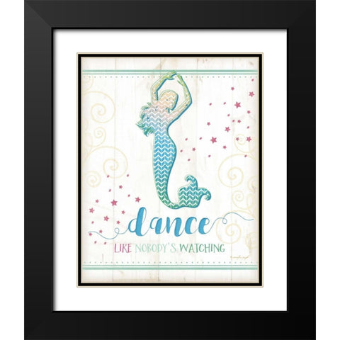 Dance Mermaid Black Modern Wood Framed Art Print with Double Matting by Pugh, Jennifer