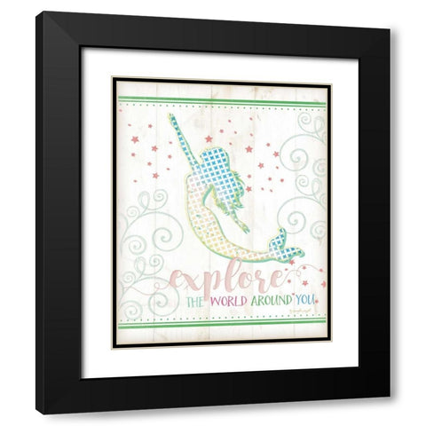 Explore Mermaid Black Modern Wood Framed Art Print with Double Matting by Pugh, Jennifer