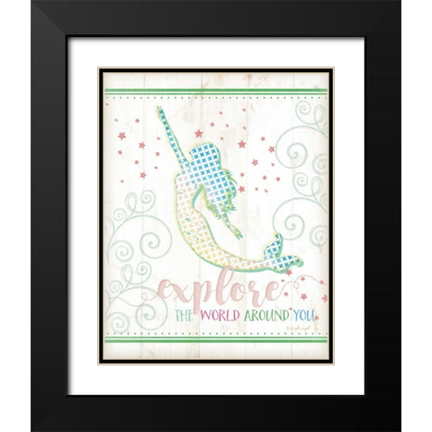 Explore Mermaid Black Modern Wood Framed Art Print with Double Matting by Pugh, Jennifer