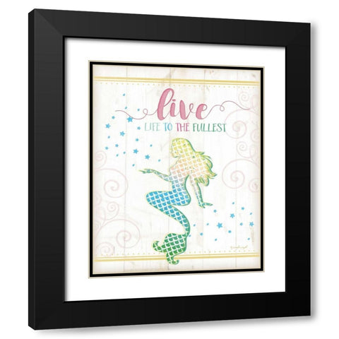 Live Mermaid Black Modern Wood Framed Art Print with Double Matting by Pugh, Jennifer