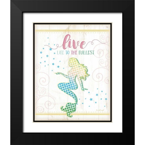 Live Mermaid Black Modern Wood Framed Art Print with Double Matting by Pugh, Jennifer