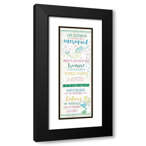 Life Lessons from a Mermaid Black Modern Wood Framed Art Print with Double Matting by Pugh, Jennifer