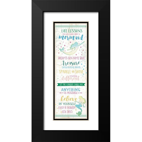 Life Lessons from a Mermaid Black Modern Wood Framed Art Print with Double Matting by Pugh, Jennifer