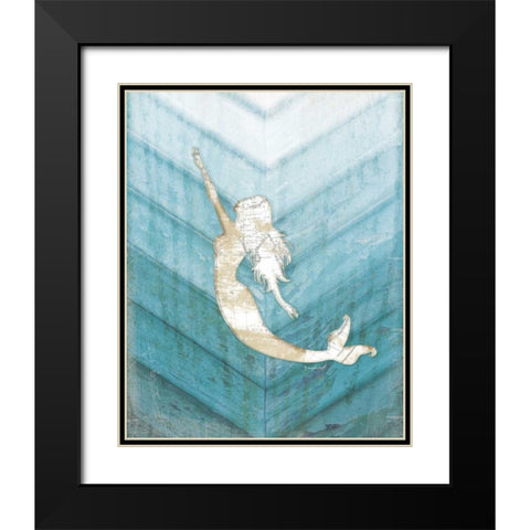 Coastal Mermaid I Black Modern Wood Framed Art Print with Double Matting by Pugh, Jennifer