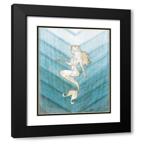 Coastal Mermaid II Black Modern Wood Framed Art Print with Double Matting by Pugh, Jennifer