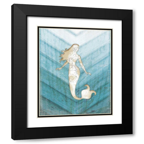 Coastal Mermaid III Black Modern Wood Framed Art Print with Double Matting by Pugh, Jennifer