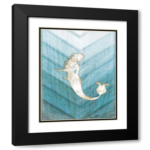 Coastal Mermaid IV Black Modern Wood Framed Art Print with Double Matting by Pugh, Jennifer