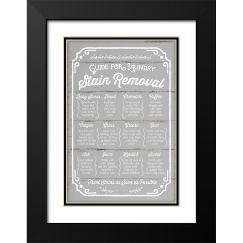 Stain Removal Guide Black Modern Wood Framed Art Print with Double Matting by Pugh, Jennifer