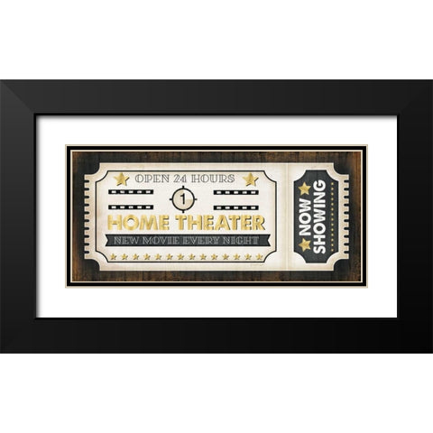 Movie Ticket II Black Modern Wood Framed Art Print with Double Matting by Pugh, Jennifer