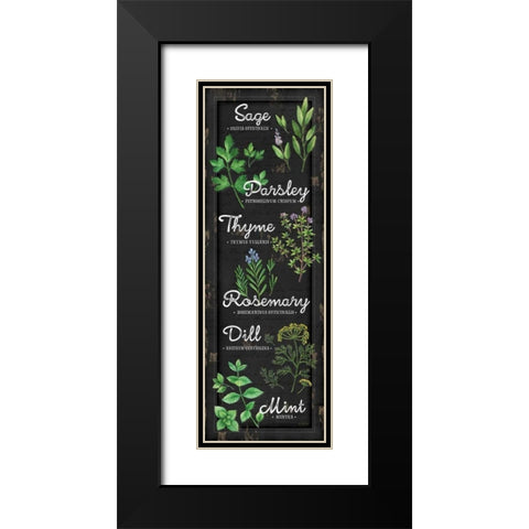 Herbs Black Modern Wood Framed Art Print with Double Matting by Pugh, Jennifer