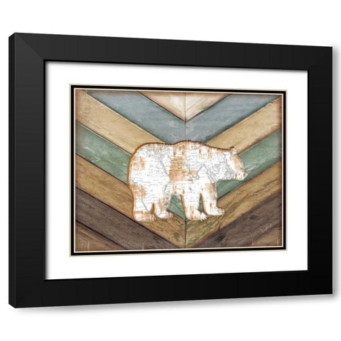 Lodge Bear Black Modern Wood Framed Art Print with Double Matting by Pugh, Jennifer