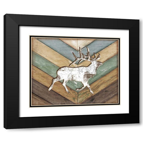 Lodge Elk Black Modern Wood Framed Art Print with Double Matting by Pugh, Jennifer