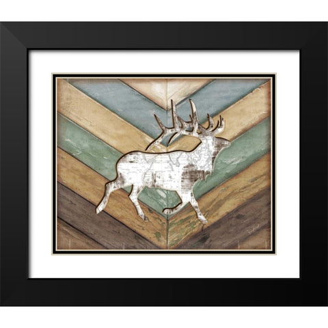 Lodge Elk Black Modern Wood Framed Art Print with Double Matting by Pugh, Jennifer