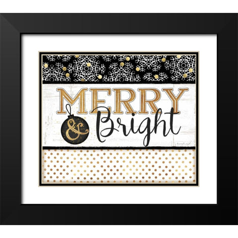 Merry and Bright Black Modern Wood Framed Art Print with Double Matting by Pugh, Jennifer