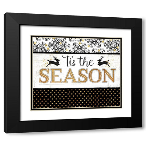 Tis the Season Black Modern Wood Framed Art Print with Double Matting by Pugh, Jennifer