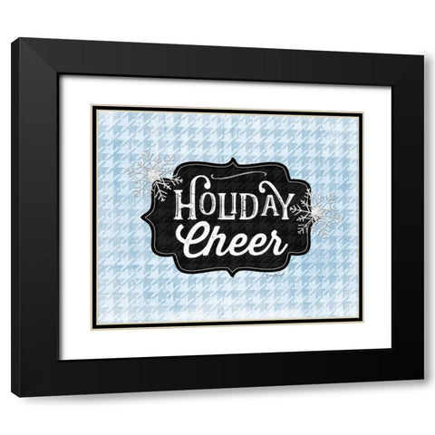 Holiday Cheer - Blue Black Modern Wood Framed Art Print with Double Matting by Pugh, Jennifer