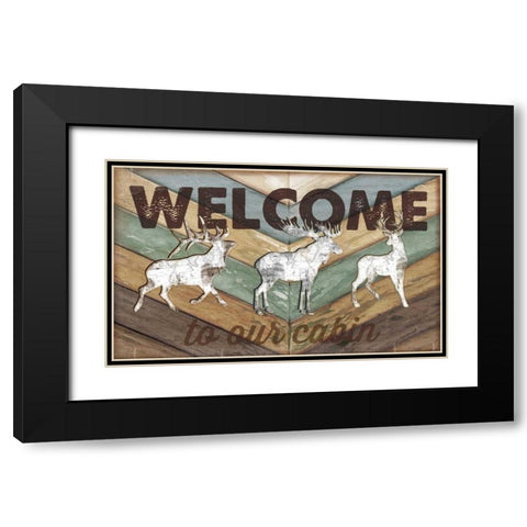 Lodge Welcome Black Modern Wood Framed Art Print with Double Matting by Pugh, Jennifer