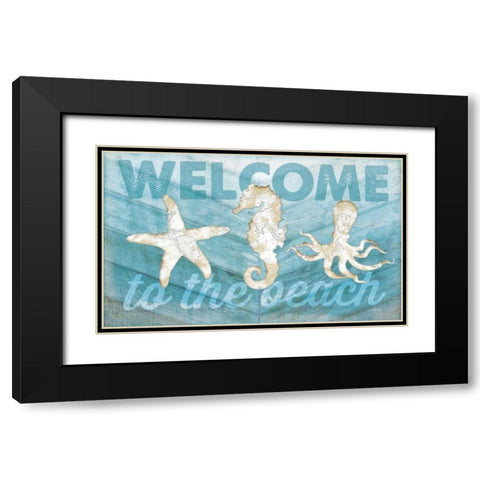 Coastal Welcome Black Modern Wood Framed Art Print with Double Matting by Pugh, Jennifer