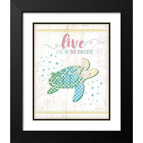 Sea Turtle Black Modern Wood Framed Art Print with Double Matting by Pugh, Jennifer