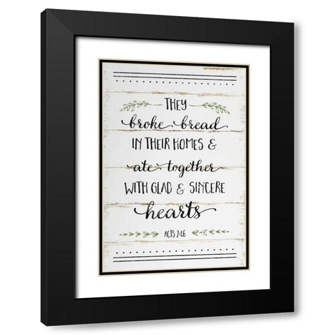 They Broke Bread II Black Modern Wood Framed Art Print with Double Matting by Pugh, Jennifer