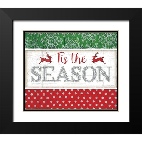 Tis the Season Black Modern Wood Framed Art Print with Double Matting by Pugh, Jennifer