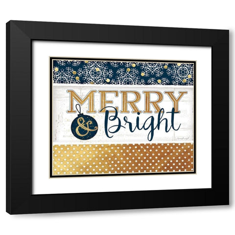 Merry and Bright Black Modern Wood Framed Art Print with Double Matting by Pugh, Jennifer