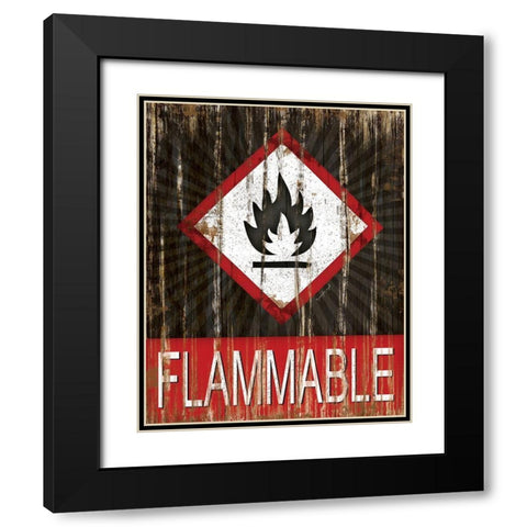 Flammable Black Modern Wood Framed Art Print with Double Matting by Pugh, Jennifer