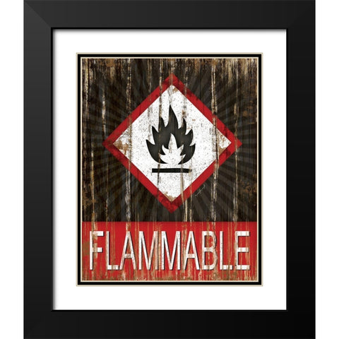 Flammable Black Modern Wood Framed Art Print with Double Matting by Pugh, Jennifer