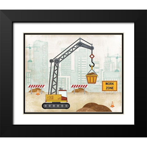 Crane Black Modern Wood Framed Art Print with Double Matting by Pugh, Jennifer