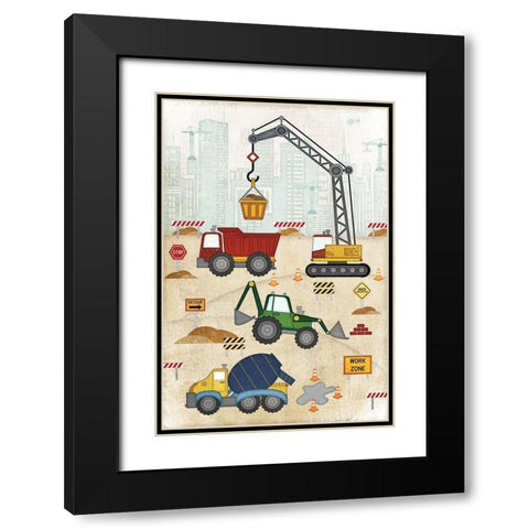 Construction Site Black Modern Wood Framed Art Print with Double Matting by Pugh, Jennifer