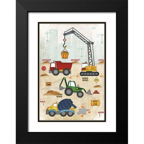 Construction Site Black Modern Wood Framed Art Print with Double Matting by Pugh, Jennifer